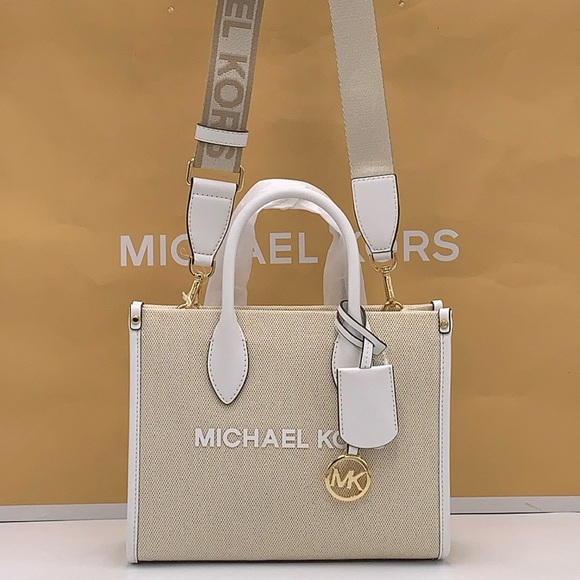 Michael Kors Mirella Sm Shopper Top Zip Logo Crossbody XBODY Bag MK
Optic White - Picture 15 of 16